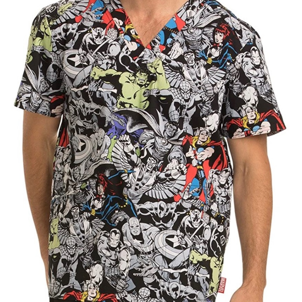 Marvel Avengers medical scrubs top
